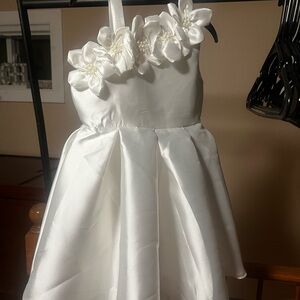 Elegant White Floral Kids Dress